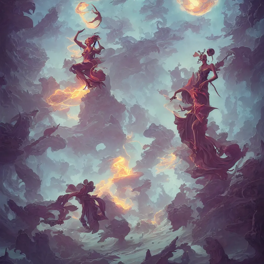 Image similar to tarot by peter mohrbacher and dan mumford and nekro, cgsociety, volumetric light, 3 d render