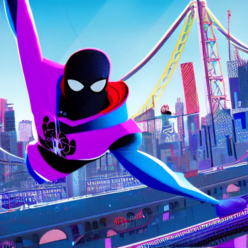 Image similar to london in the style of into the spiderverse, digital art, 8 k,