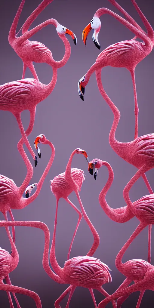 extremely detailed 3 d fractal spider flamingos with | Stable Diffusion ...