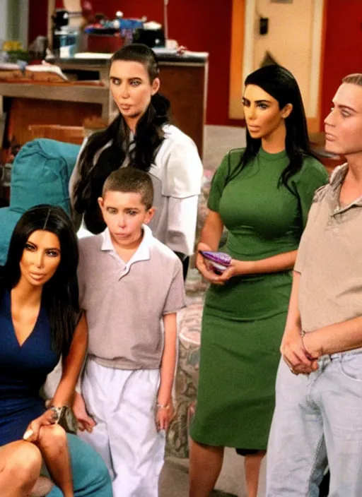 Image similar to TV show still of kim kardashian in malcolm in the middle.