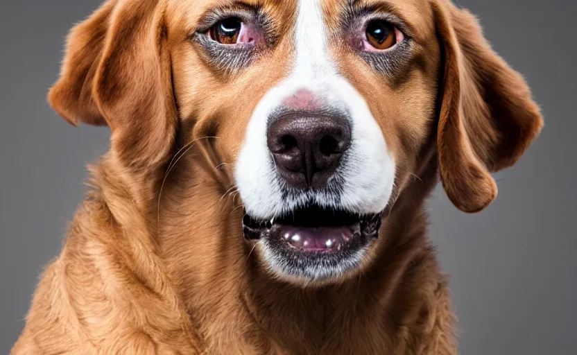 Image similar to studio photography of a dog, detailed face, 8 k