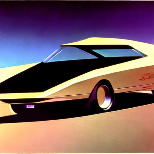 Prompt: concept art of a tiny being driven, painted by syd mead, high quality