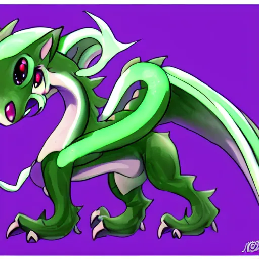 Prompt: concept art of a cute Jade dragon, trending on pixiv