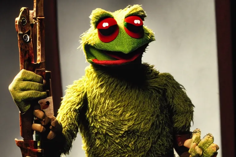 Image similar to Bruce Campbell as Ash in Evil Dead muppets