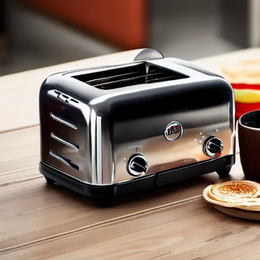 Prompt: a toaster inspired by mustang GT