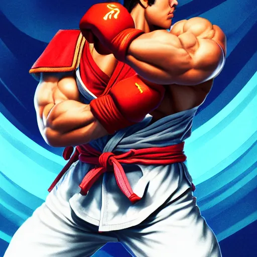 Street Fighter II Ryu Standing Ready to Fight Fireball · Creative Fabrica