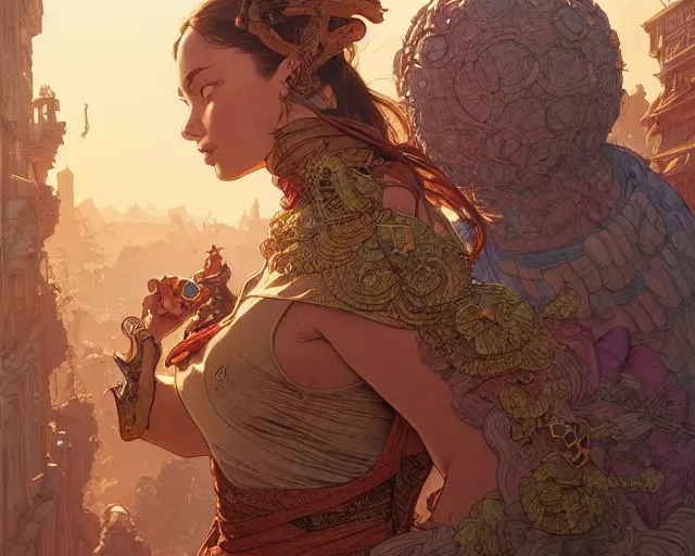 Image similar to photography of geof darrow, deep focus, d & d, fantasy, intricate, elegant, highly detailed, digital painting, artstation, concept art, matte, sharp focus, illustration, hearthstone, art by artgerm and greg rutkowski and alphonse mucha