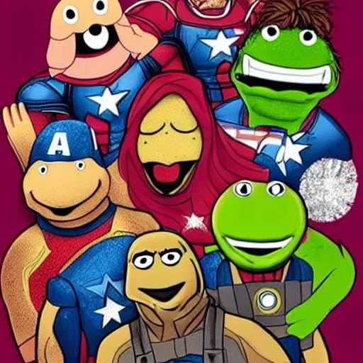 Image similar to the avengers as muppets