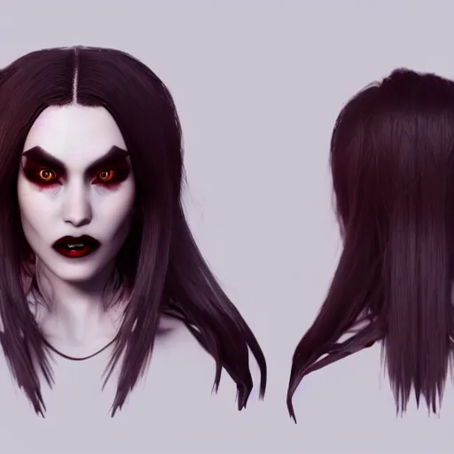 Prompt: character design, vampire lady, ominous, high definition photorealistic, unreal engine