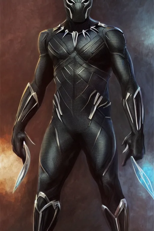 Prompt: ultra realistic illustration, black panther tchalla wearing a greek god type armor mixed with wakandan stylr, sci - fi, fantasy, intricate, elegant, highly detailed, digital painting, artstation, concept art, smooth, sharp focus, illustration, art by artgerm and greg rutkowski and alphonse mucha