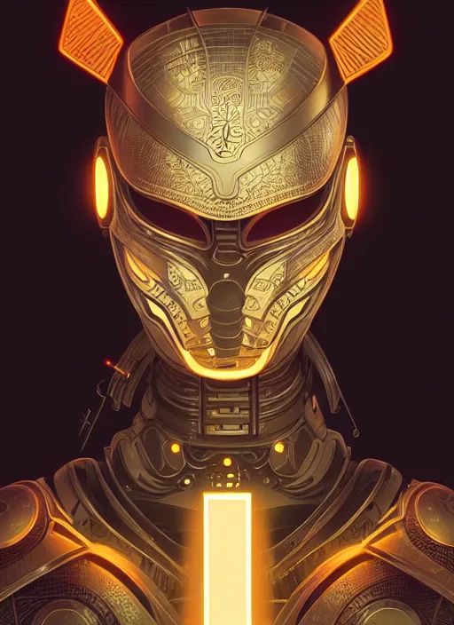 Prompt: Symmetry!! portrait of a japanese warrior, sci-fi armour, tech wear, glowing lights!! sci-fi, intricate, elegant, highly detailed, digital painting, artstation, concept art, smooth, sharp focus, illustration, art by artgerm and greg rutkowski and alphonse mucha
