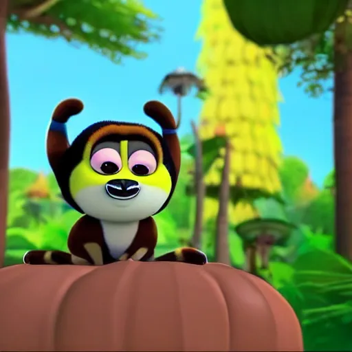 Prompt: “ King julien as a fall guys character, gameplay footage”