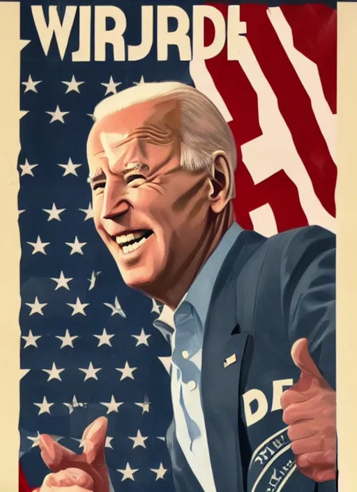 Image similar to joe biden in a ww 2 propaganda poster