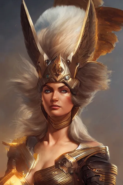 Image similar to amazon valkyrie athena, d & d, fantasy, portrait, highly detailed, headshot, digital painting, trending on artstation, concept art, sharp focus, illustration, art by artgerm and greg rutkowski and magali villeneuve