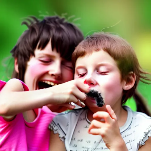 Prompt: children happy smoking by your mother