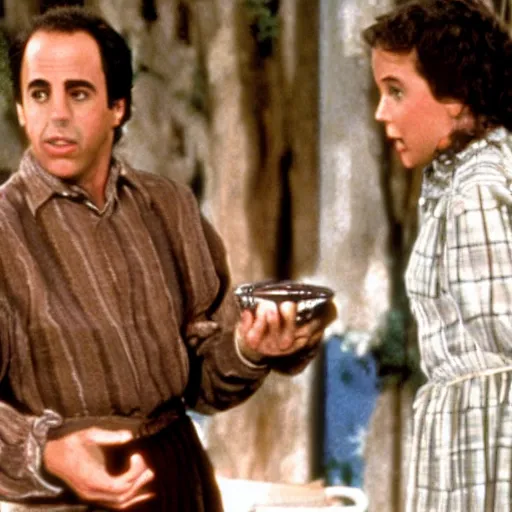 Image similar to Jerry Seinfeld in little house on the prairie movie still