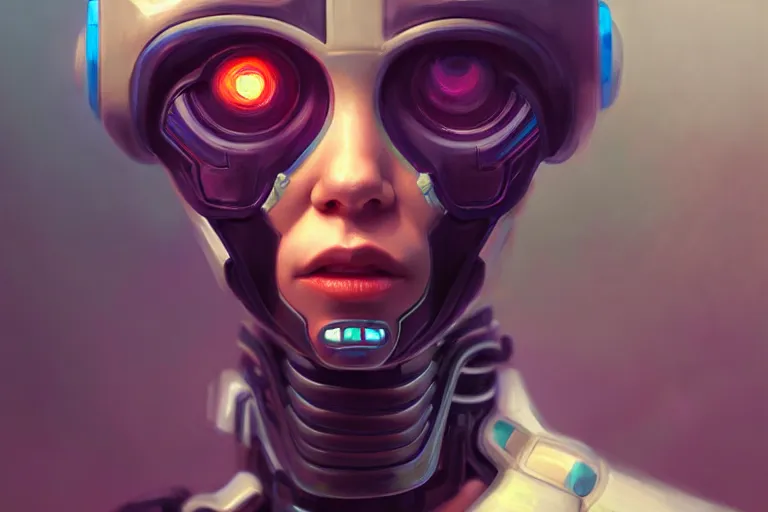 Image similar to oil portraits painting of futuristic transhuman cyborgs, dystopian, cyberpunk style, octane rendering, trending on artstation, studio ghibli, michael whealan and james gurney