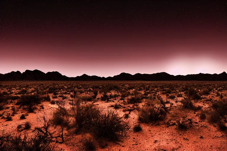 Image similar to beautiful moonlit dark starry landscape photography of an Arizona desert, lake, dramatic lighting