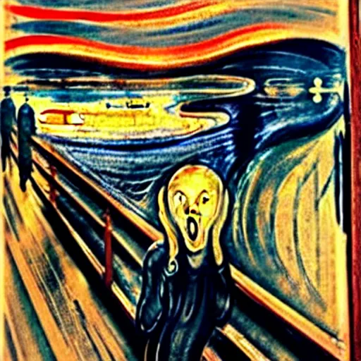 Prompt: the scream in reailistic