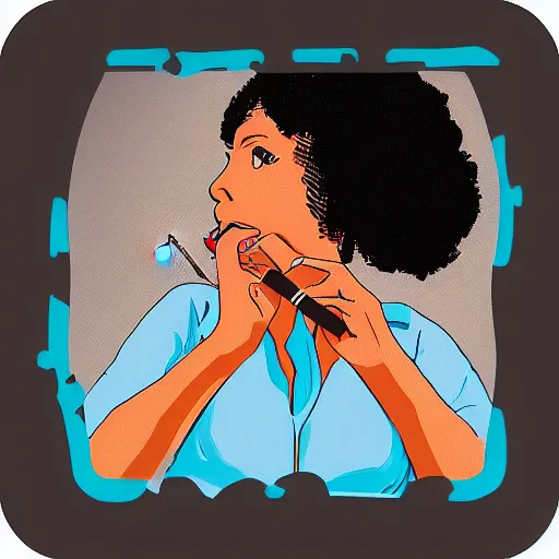 Prompt: corporate memphis woman hand holding a cigarette icon set