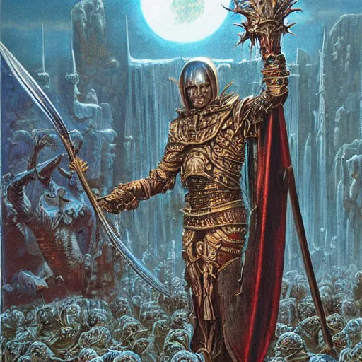 Prompt: Artwork by Ted Nasmith of The Sanguinary Grail.