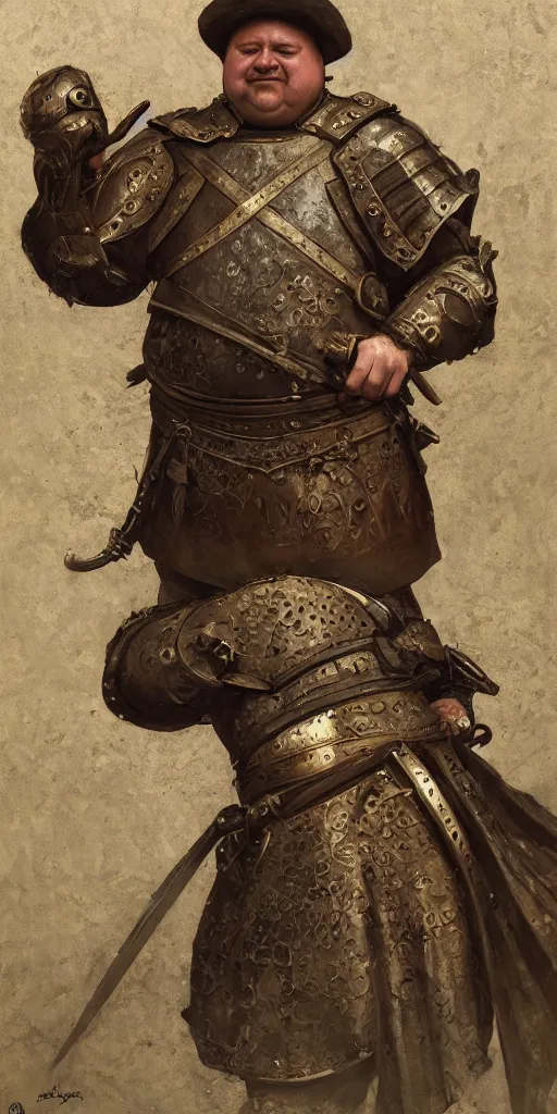 Image similar to fat old drunk medieval guard, detailed, centered, digital painting, artstation, concept art, donato giancola, Joseph Christian Leyendecker, WLOP, Boris Vallejo, Breathtaking, 8k resolution, extremely detailed, beautiful, establishing shot, artistic, hyperrealistic, beautiful face, octane render, cinematic lighting, dramatic lighting, masterpiece