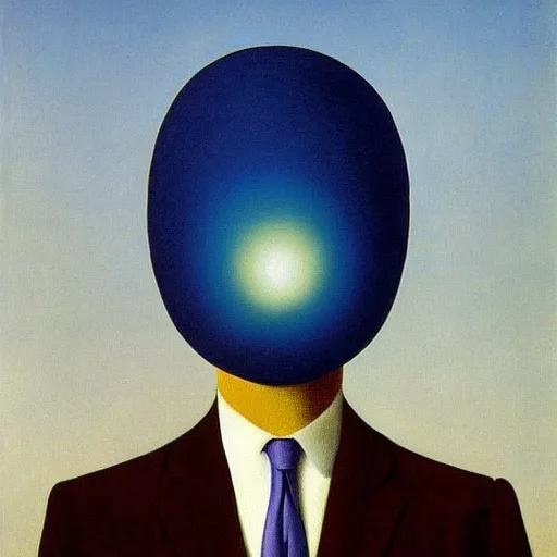 Prompt: La Clairvoyance by Rene Magritte