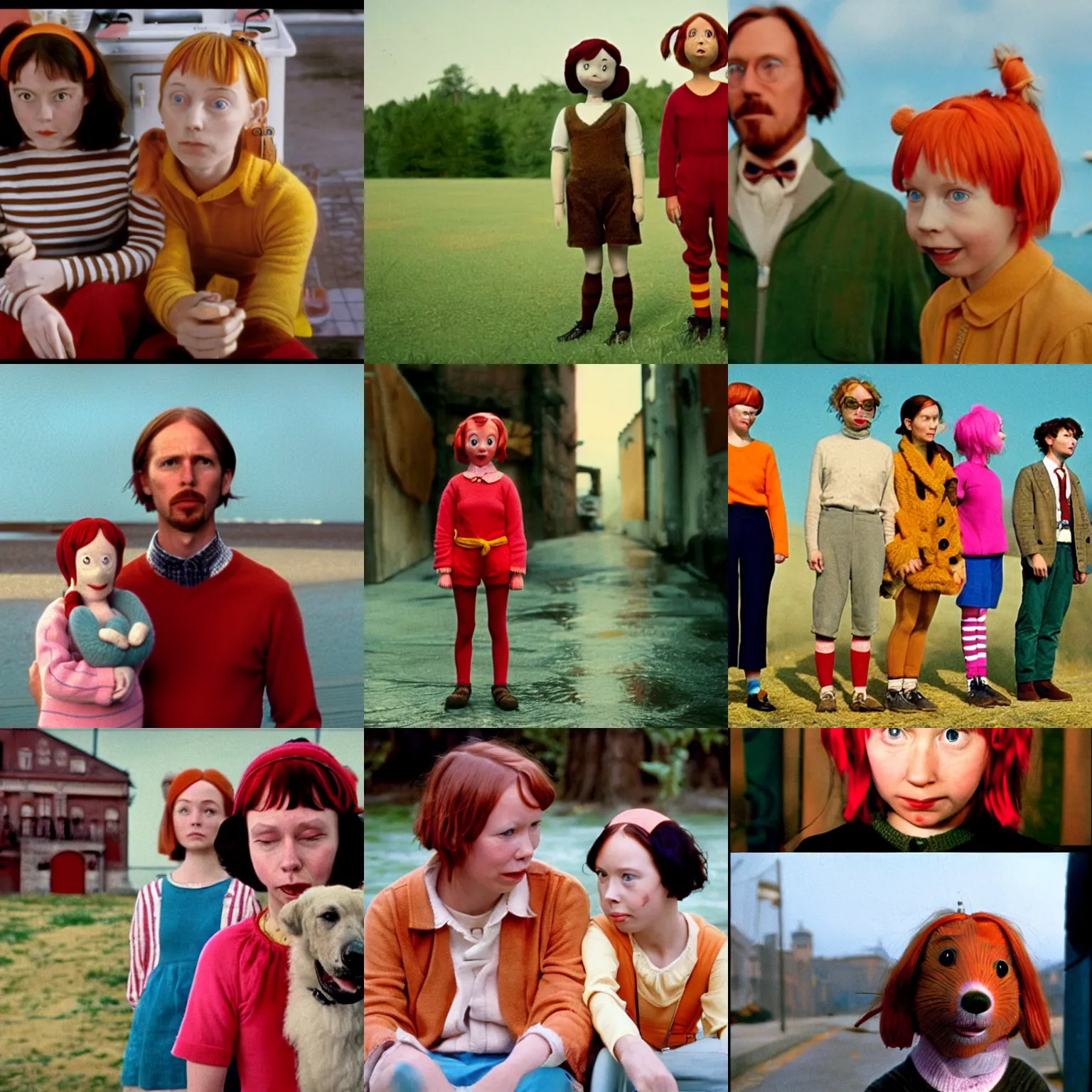 Prompt: pippi in a film by wes anderson