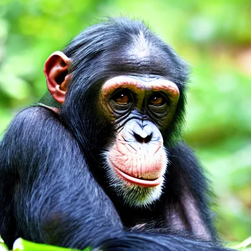 Prompt: chimpanzee wearing a helmet