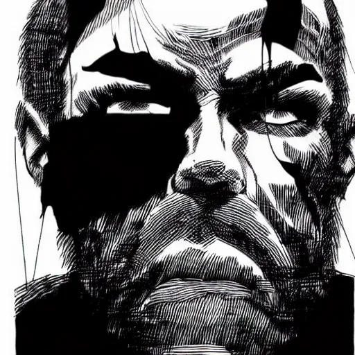 Image similar to Ben Bernanke looking sinister, by Tsutomu Nihei, highly detailed