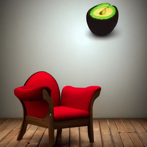 Image similar to an armchair in the shape of an avocado cinematic lightning 4k award winning artstation