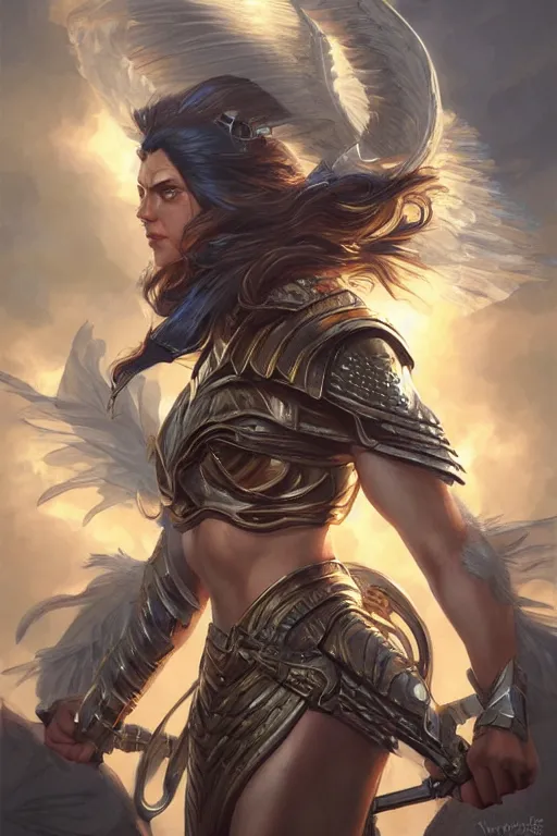 Image similar to amazon valkyrie athena, d & d, fantasy, portrait, highly detailed, headshot, digital painting, trending on artstation, concept art, sharp focus, illustration, art by artgerm and greg rutkowski and magali villeneuve