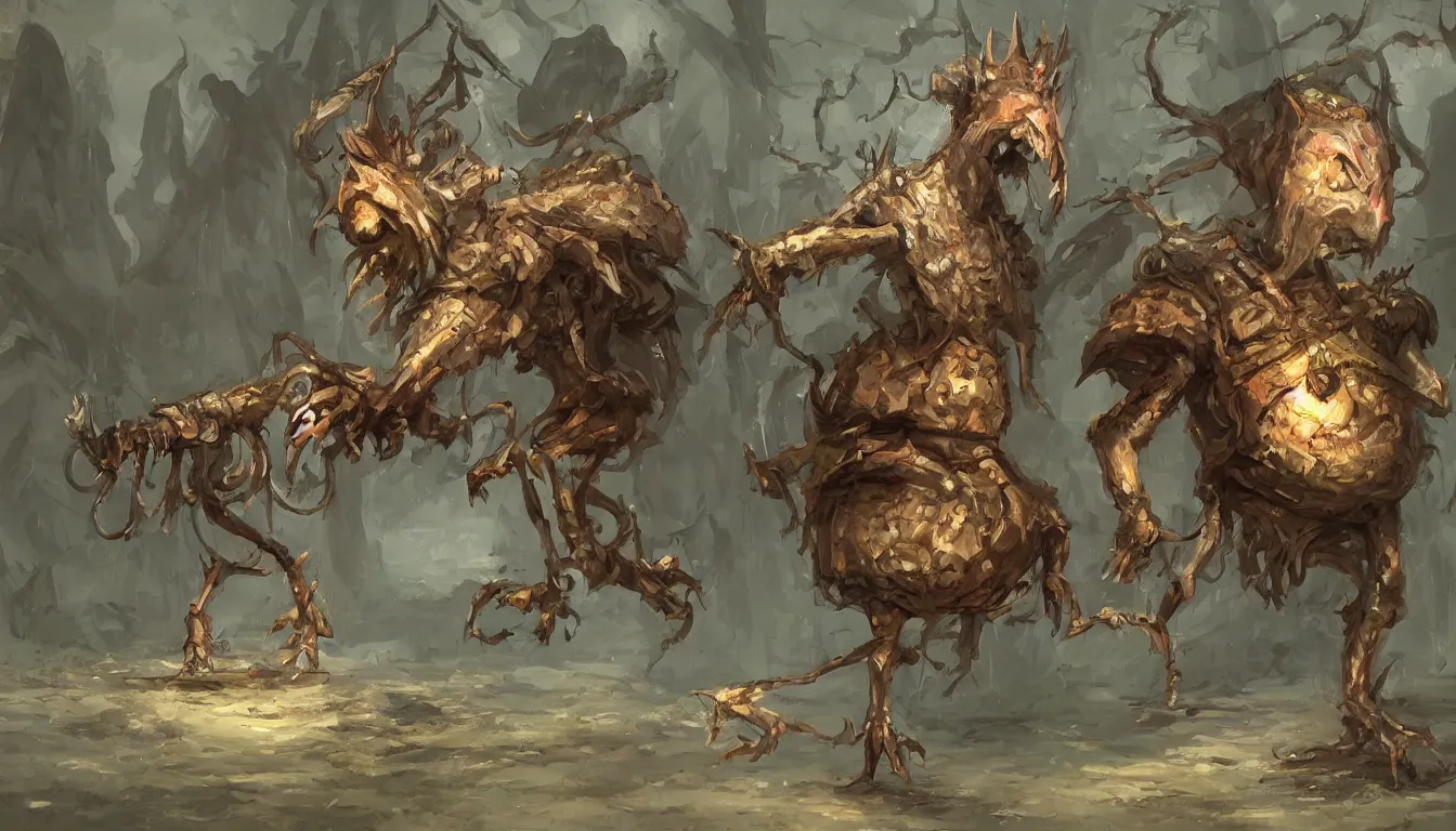 Image similar to Fantasy concept art of a happy walking house on chicken legs.