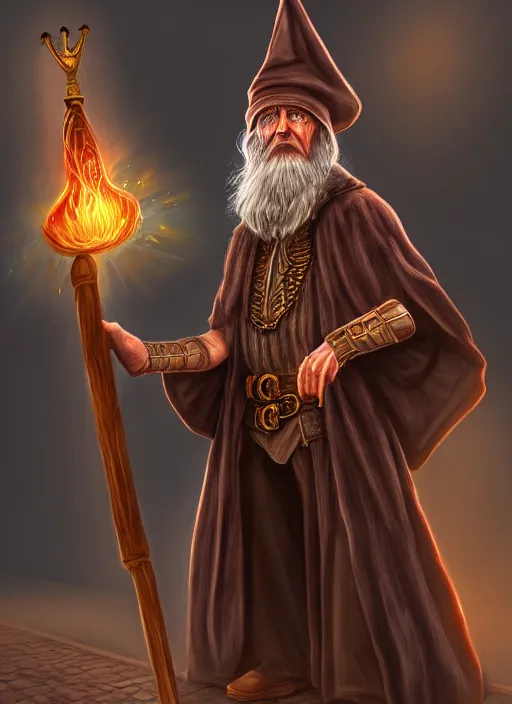 Prompt: highly detailed, hyper realistic wizard with a dungeon background by wizardofbarge