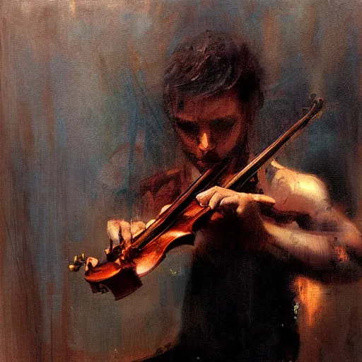 Prompt: satan playing violin by jeremy mann