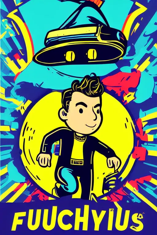 Image similar to fallout 7 6 retro futurist illustration art by butcher billy, sticker, colorful, illustration, highly detailed, simple, smooth and clean vector curves, no jagged lines, vector art, smooth andy warhol style