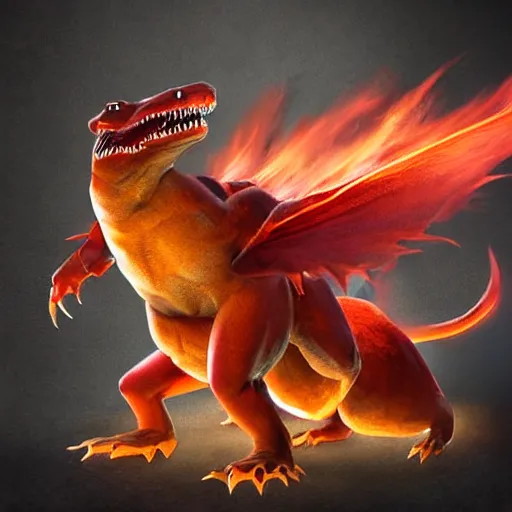 Prompt: highly realistic pokemon charmeleon, photo at zoo, intricate, portrait, 8 k highly professionally detailed, hdr, cgsociety
