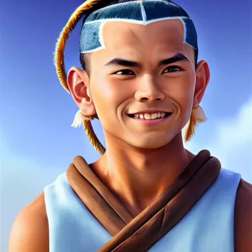 Prompt: beautiful serene intricate portrait of sokka from the water tribe as a young inuit man with light blue eyes, smiling softly, relaxing on the beach, golden hour, soft focus, 8 k, art by irakli nadar, hyperrealism, hyperdetailed, ultra realistic