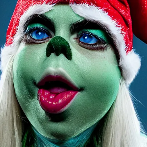 Prompt: billie eilish as a grinch 8 k