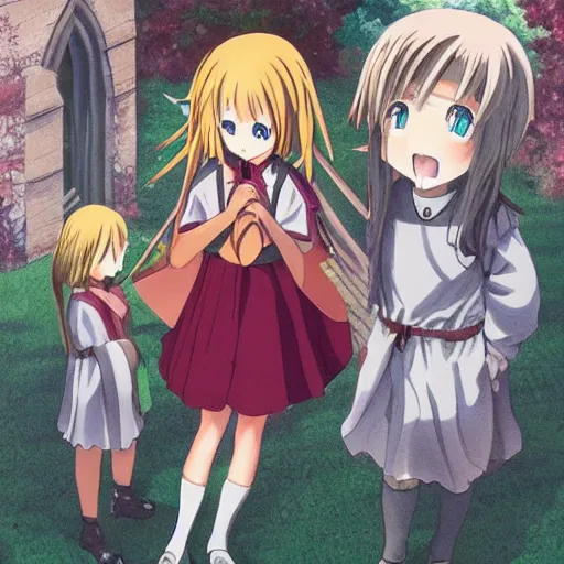 Image similar to catholic anime girl