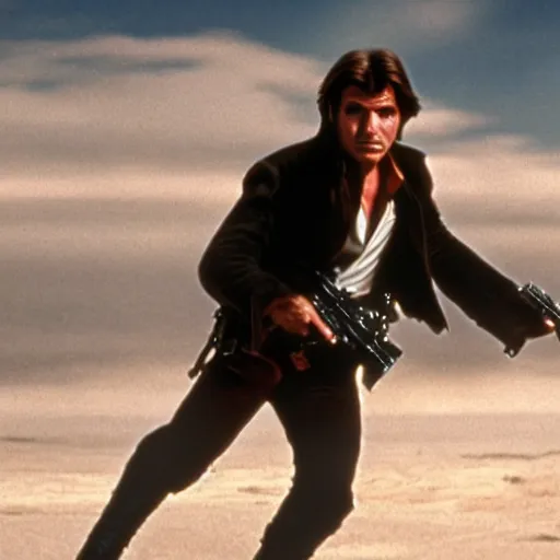 Prompt: A still of Al Pacino as Han Solo from Star Wars (1977). Extremely detailed. Beautiful. 4K. Award winning.