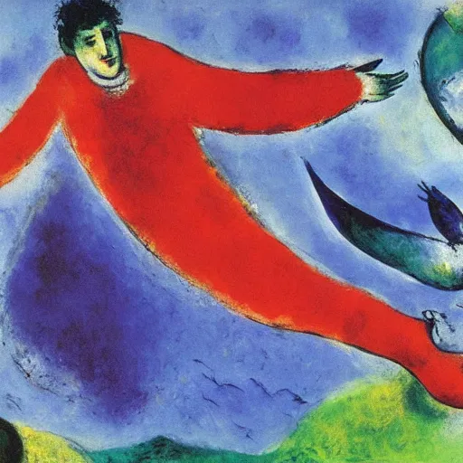 Image similar to A painting by Chagall, fly