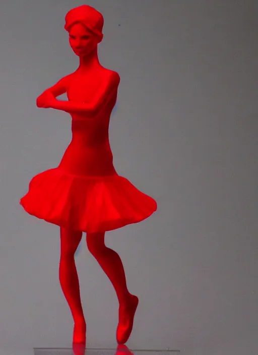 Prompt: Fine Image on the store website, eBay, Full body, 80mm resin figure of a cute modern dancer girl in red, environmental light from the front