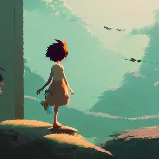 Prompt: hope is the thing with feathers, that perches in the soul, and sings the tune without the words, and never stops - at all, detailed, cory loftis, james gilleard, atey ghailan, makoto shinkai, goro fujita, studio ghibli, rim light, exquisite lighting, clear focus, very coherent, plain background