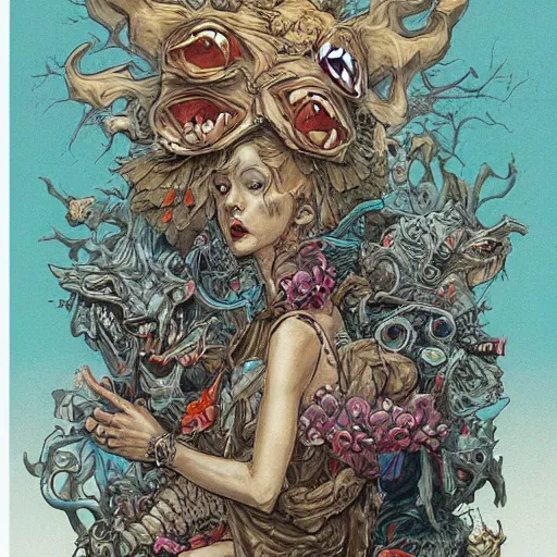 Prompt: deadly sins, lowbrow art by James gurney and James jean