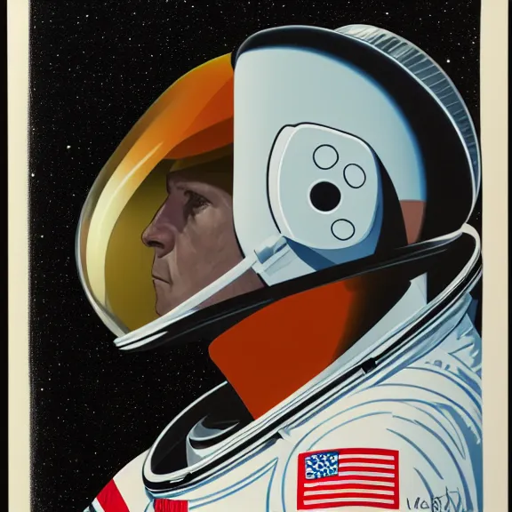Prompt: portrait of an astronaut, left profile angle view