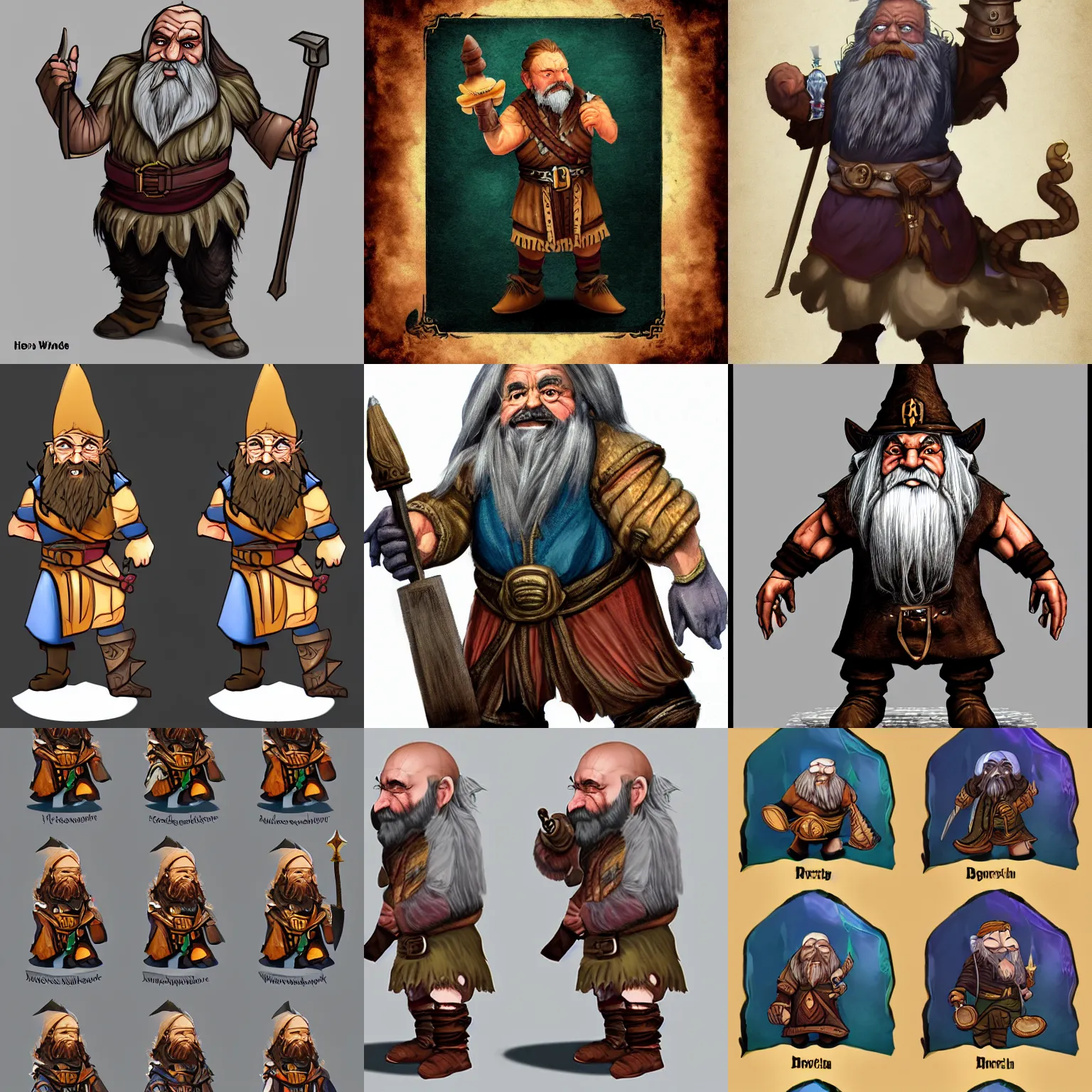 Prompt: dwarf wizard character art