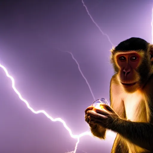 Image similar to high quality photo of a monkey astronaut, 8 k, dramatic lightning, detailed, award winning photo, smooth