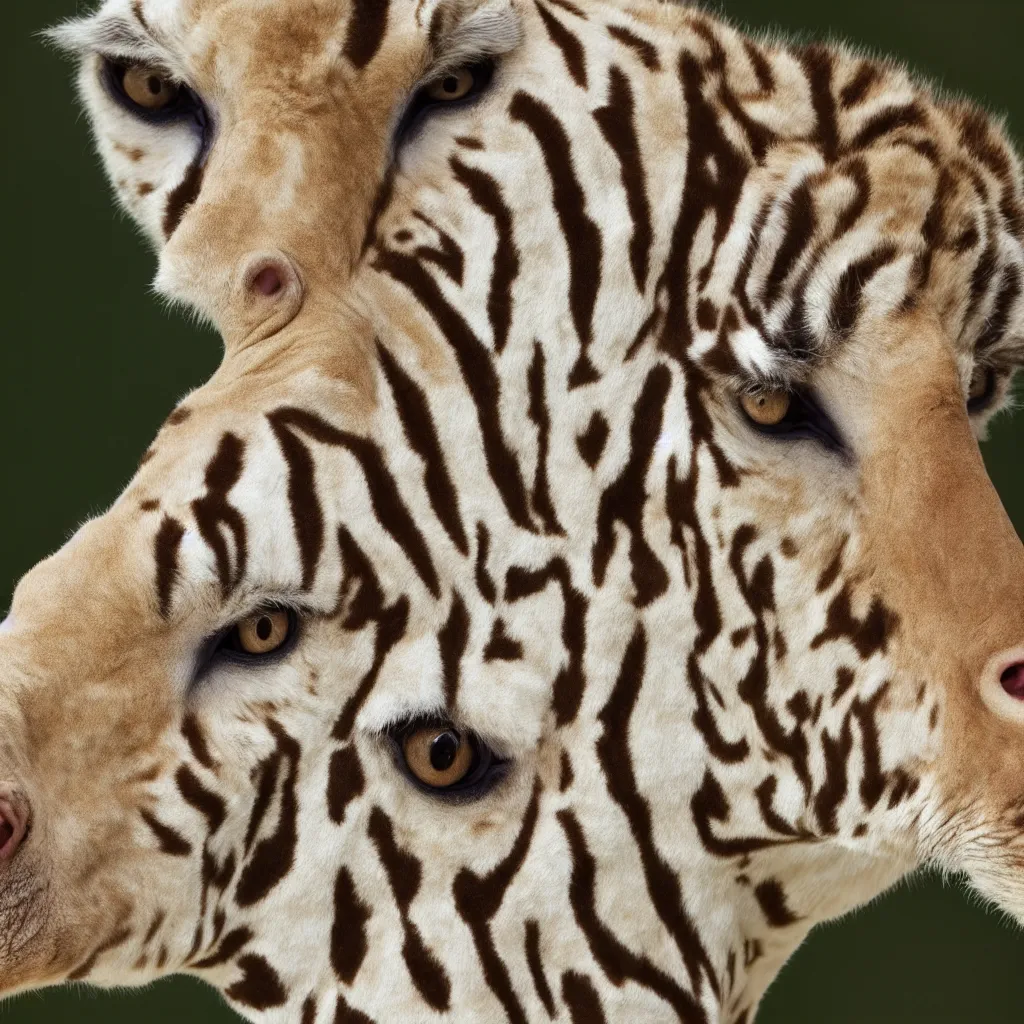 Image similar to combined skin texture of an albino giraffe and bengal tiger, 4k