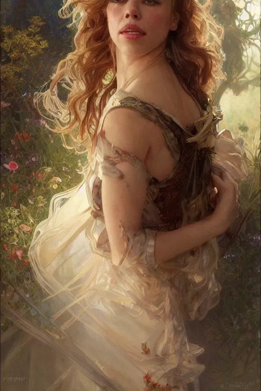 Prompt: Rachel McAdams portrait, fantasy, elegant, intricate, by Stanley Artgerm Lau, greg rutkowski, thomas kindkade, alphonse mucha, loish, norman Rockwell